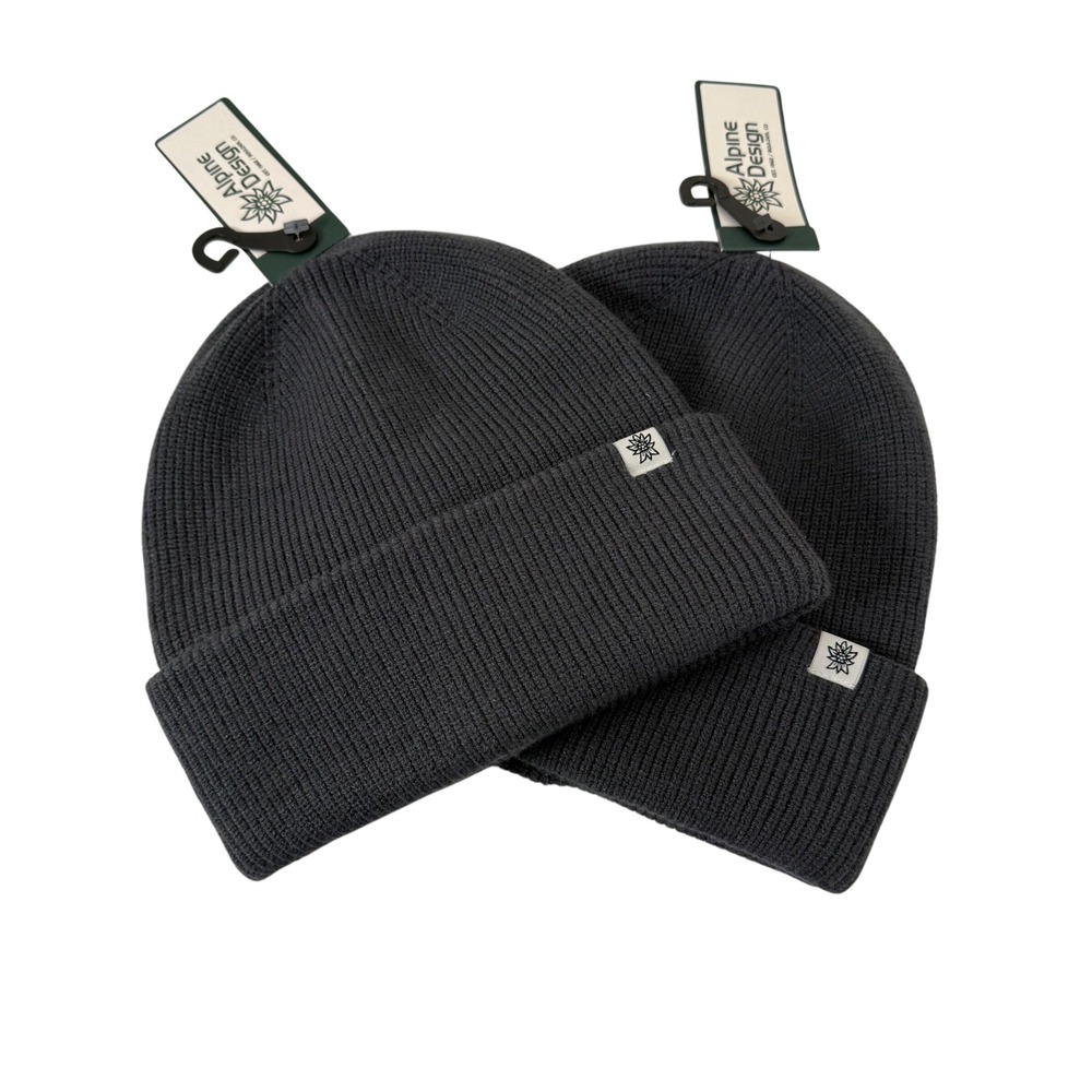 NWT Alpine Design Men's Core Beanie Black One Size ADCWA2401 Lot of 2 Winter Hat